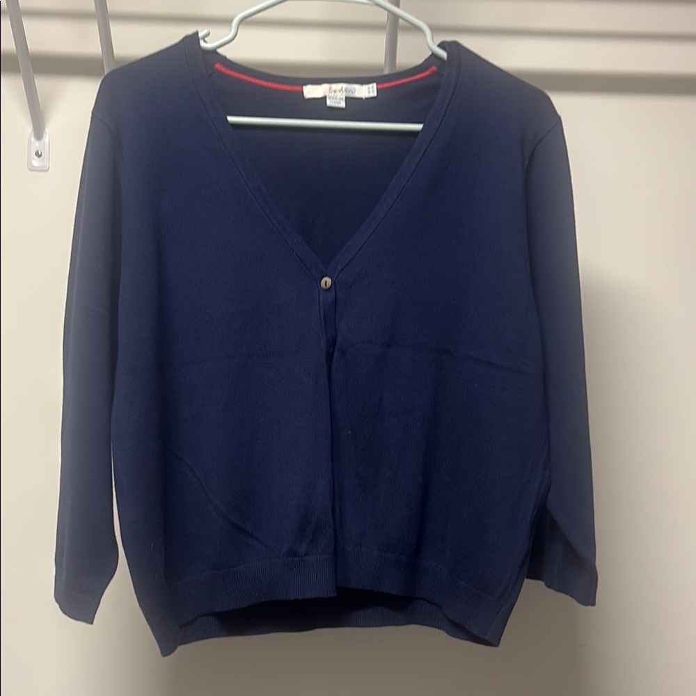 Boden navy blue lightweight cotton blend‎ cardigan